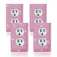 SUSUSU Shiny Pink Rhinestones Wall Outlet Cover Bling Wall Decor Plate