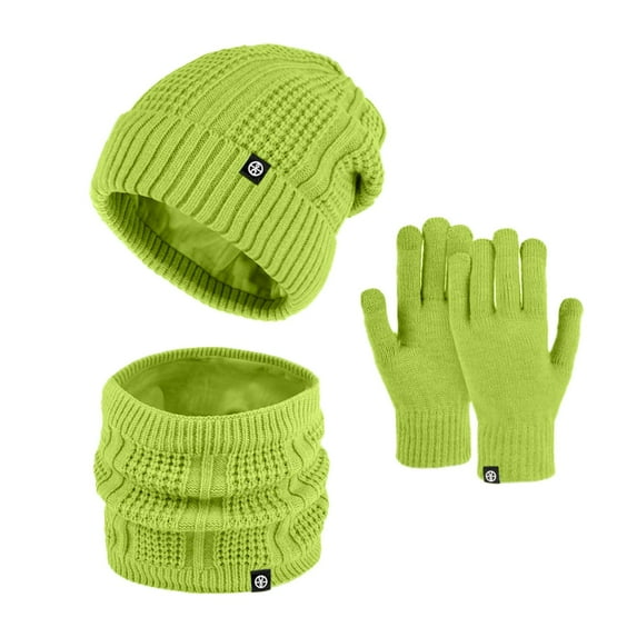 SUSUSU Winter Warmth Essentials, Touchscreen Gloves Scarf Hat, Men Women Knit Set
