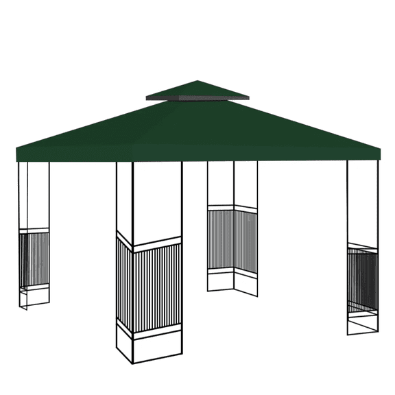 SUSUZI 10ft x 10ft Double Tier Gazebo Canopy Top Replacement Garden Yard Patio Outdoor Canopy Cover, Green