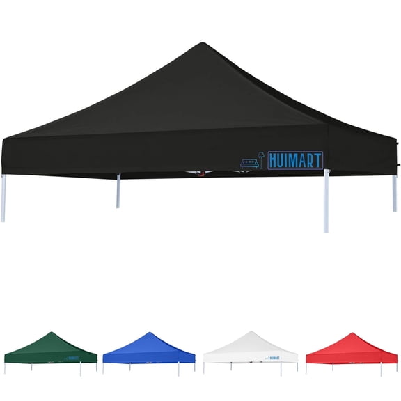 SUSUZI 10x10 Top Replacement Cover for Pop Up Canopy, Canopy Tent Top Cover for Outdoor Canopy, Black