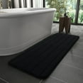 thumbnail image 1 of SUSUZI 47" x 16" Bathroom Rugs Absorbent Memory Foam Mat Comfort Non-Slip Rubber Back Soft Indoor Runner Rug Bedroom Floor Shower Rug, Black, 1 of 10