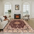 thumbnail image 1 of SUSUZI 5.3' x 7.5' Area Rug Boho Living Room Rug, Washable Low Pile Non Slip Carpet for Bedroom, Dining Room, Retro Area Rug Indoor, 1 of 8