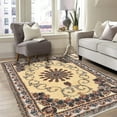thumbnail image 1 of SUSUZI 5.3' x 7.5' Boho Area Rug – Washable Low Pile (0.4") Non Slip Carpet for Living Room Bedroom Dining Room, Retro Floral Premium Polyester Rug, 1 of 8