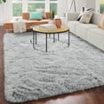 thumbnail image 1 of SUSUZI 5x7 Shag Area Rug, Ultra Soft Fluffy Plush Carpet with Non-Slip PVC Dot Backing, 2-Inch Thick Fuzzy Rug for Bedroom, Living Room, Nursery, Kids Room & Dorm, Gray, 1 of 8