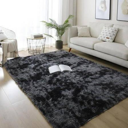 SUSUZI 5 x 7 ft Shaggy Area Rugs for Bedroom Living Room Modern Large Fluffy Floor Rugs Plush Soft Carpet Rugs Home Décor, Charcoal Gray