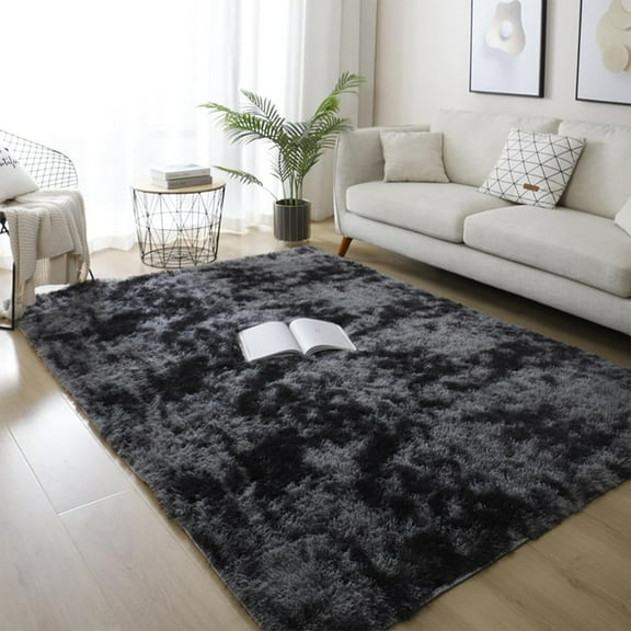 SUSUZI 5 x 7 ft Shaggy Area Rugs for Bedroom Living Room Modern Large Fluffy Floor Rugs Plush Soft Carpet Rugs Home Décor, Charcoal Gray