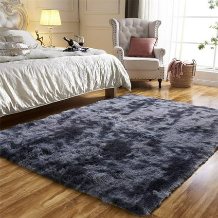 SUSUZI 5 x 7 ft Shaggy Area Rugs for Bedroom Living Room Modern Large Fluffy Floor Rugs Soft Carpet Home Décor, Dark Gray