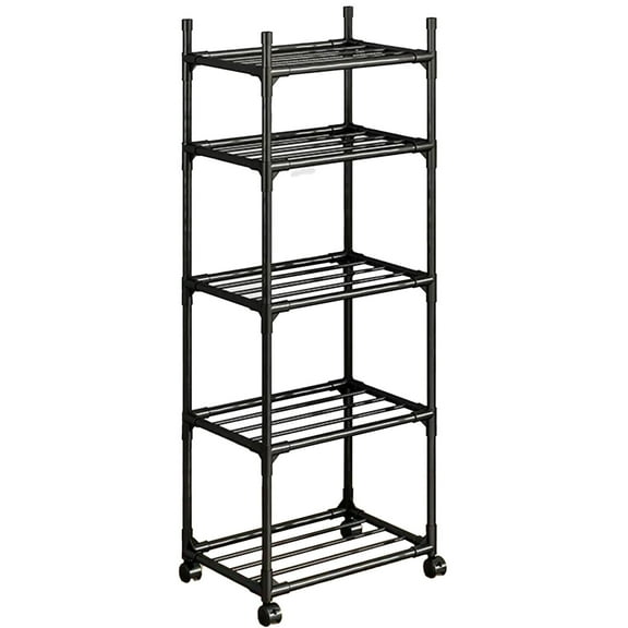 SUSUZI 5-Tier Storage Shelving Unit, Steel Storage Rack for Garage Office Kitchen Black, 16.5" W x 13" D x 60" H