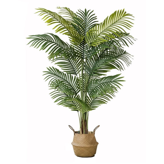 SUSUZI Artificial Palm Tree Decorative Plants, Fake Plants Indoor Tree Home Decor, 5 ft Tall Fake Tree for Livingroom Office