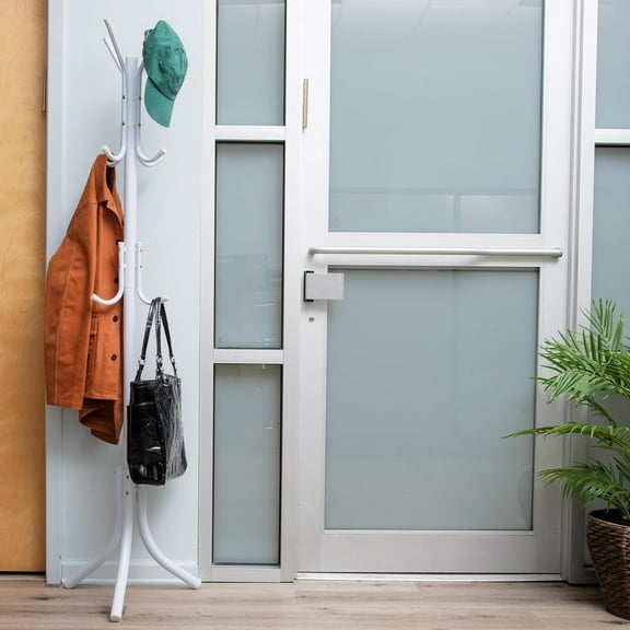 SUSUZI Coat Rack, Hall Tree, Freestanding Organizer, Coat Tree for Hat Jacket Purse, Metal, 18"L x 18"W x 68.5"H