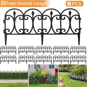 SUSUZI Garden Edging Border, 10 Pack Black Decorative Lawn Border Fence with Stakes, 20 FT Landscape Edging for Flower Beds, Yard, Pathway and Garden Decoration