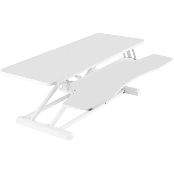 SUSUZI Height Adjustable Standing Desk Converter Black 37" with Removable Keyboard Tray for Home Office