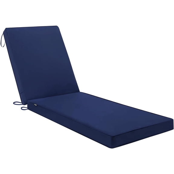 SUSUZI Outdoor Patio Lounge Cushion Recliner Chair Cushion Seating Cushions with Ties for Beach Garden 72 x 21 x 3 inch