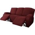 thumbnail image 1 of SUSUZI Recliner Sofa Covers 8-Pieces Stretch Large Couch Covers Anti-Slip Fitted 3 Seats Reclining Slipcovers Soft Jacquard Pattern Furniture Protector, Burgundy, 1 of 10