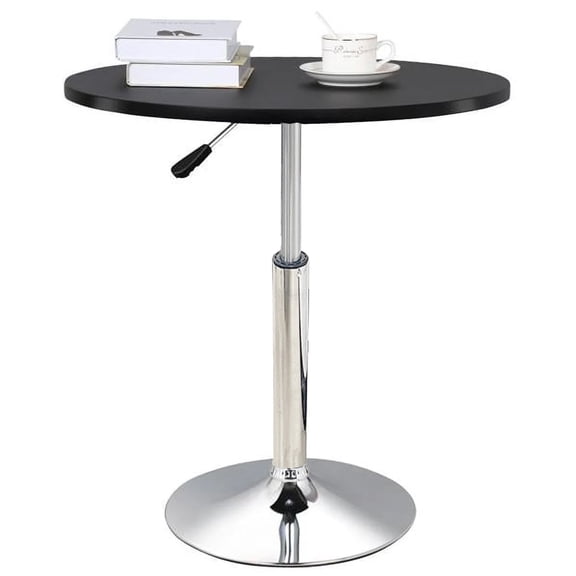 SUSUZI 40 inch Round High Top Bar Table, Pub Table Cocktail Table for Parties Bistro Drink, 24-inch Top, 360° Swivel, Black