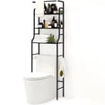 thumbnail image 1 of SUSUZI Over The Toilet Storage Shelf 3-Tier Bathroom Organizer Rack Metal Bath Shelves Space Saver Freestanding Above Toilet Stand for Bathroom Laundry, Black, 1 of 11