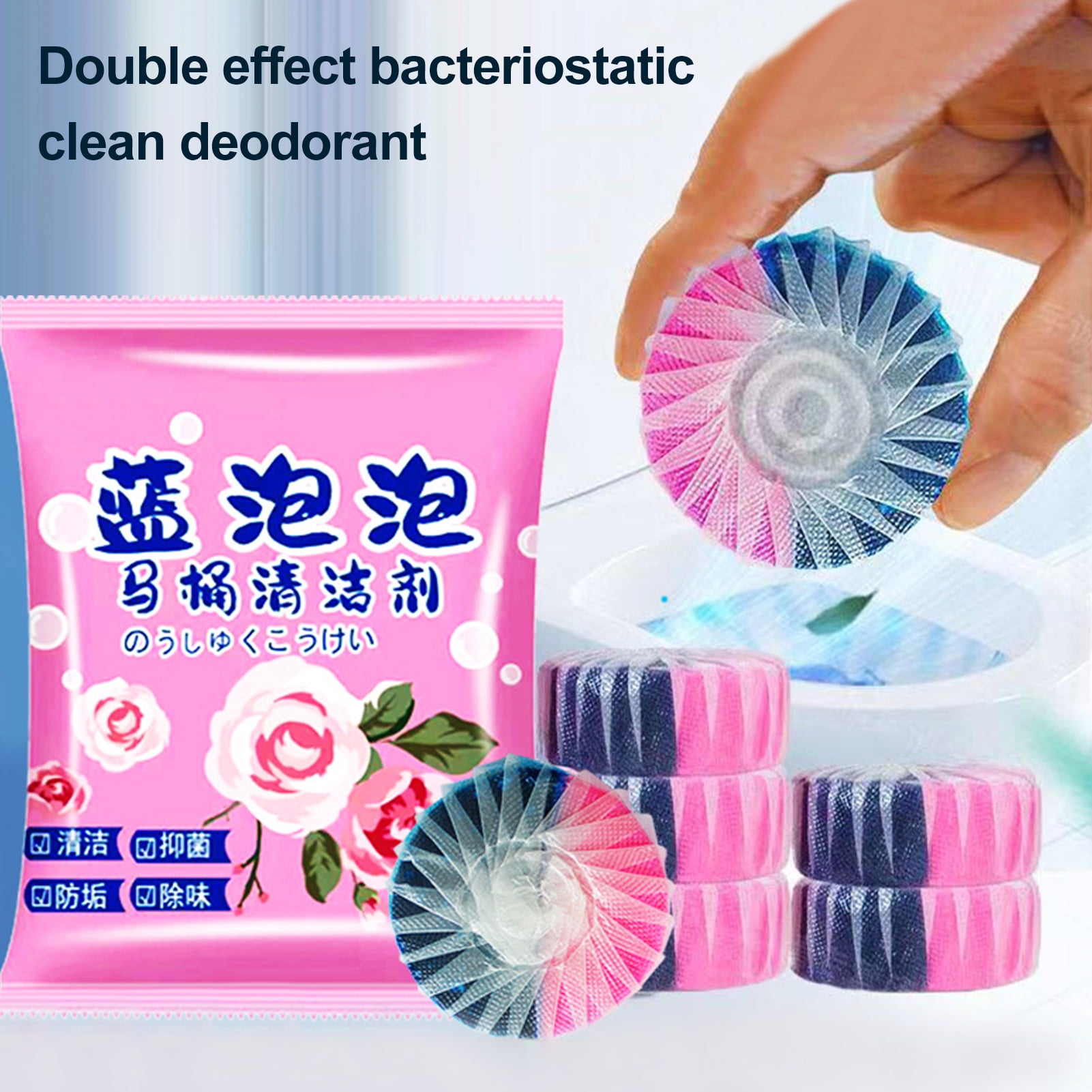 SUSUchens 10Pcs Toilet Tank Cleaner Tablets TwoColor Automatic Toilet