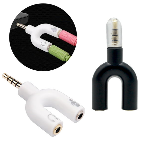 SUSUchens 2 in 1 3.5mm Male to Female Jack Microphone Audio Splitter Converter Adapter Black