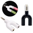 thumbnail image 1 of SUSUchens 2 in 1 3.5mm Male to Female Jack Microphone Audio Splitter Converter Adapter White, 1 of 9