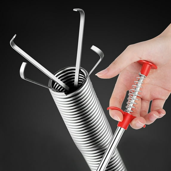 SUSUchens 2Pcs Sewer Pipe Dredger Drain Clog Removal Tool 4 Claws Design Extra-Long Flexible Bendable Sewer Dredging Device Cleaning Tool 90 cm 2pcs