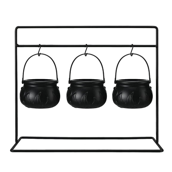 SUSUchens 3/9Pcs Halloween Candy Bowls Witch Cauldron Treat Bowls with Iron Rack Candy Bucket Decoration Halloween Party Supplies 3pcs