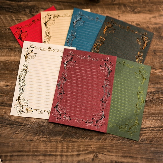 SUSUchens 3Pcs Kraft Paper Envelopes with Clear Stripe Line Smooth Reliable Writing Vintage Style Invitations Elegant Wedding Stationery Set Beige