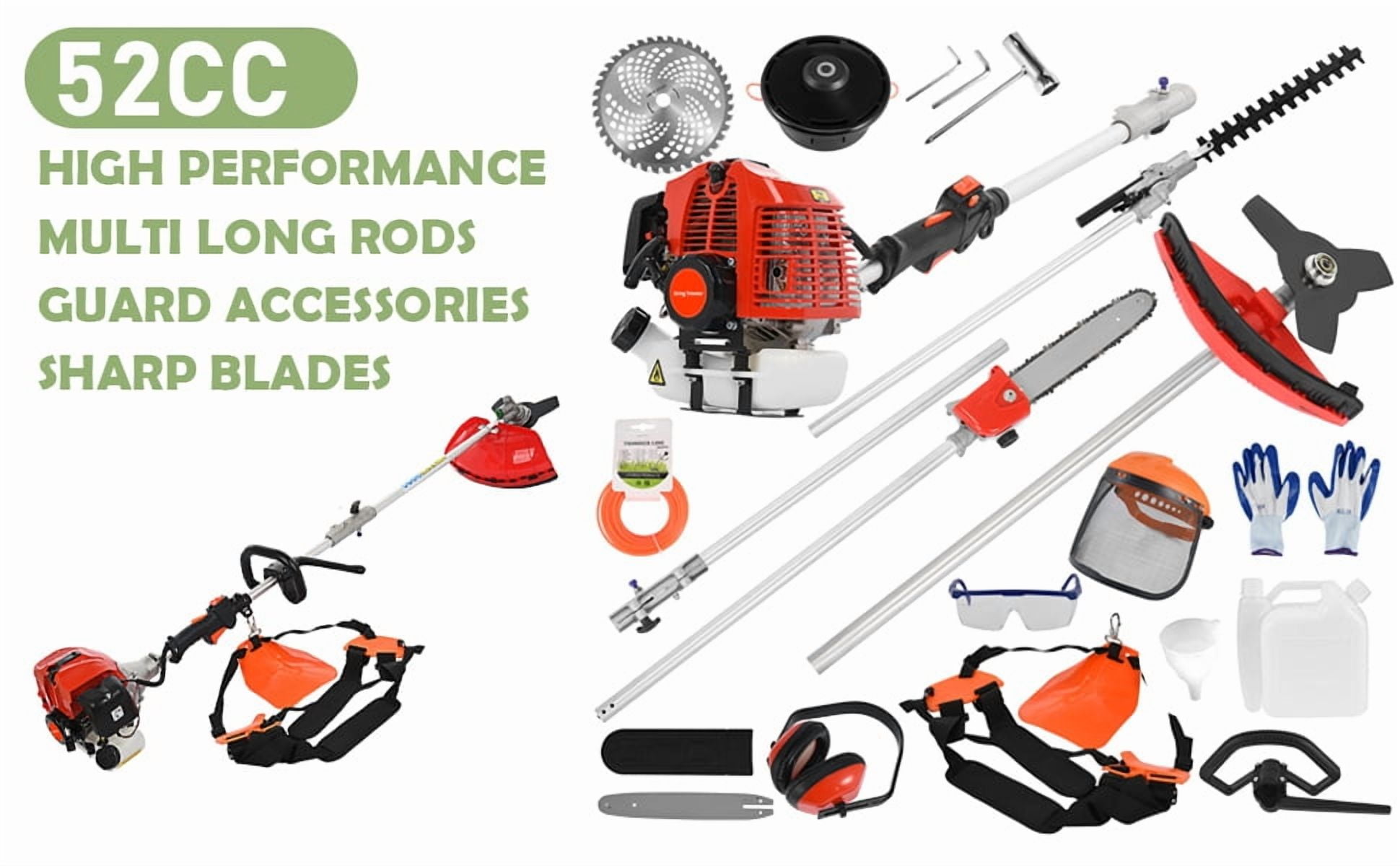 SUSUchens 52cc Petrol Hedge Trimmer Chainsaw Brush Cutter Lawn Mower,Strong Powerful Full Functioning Guard Accessories,Red 1Set