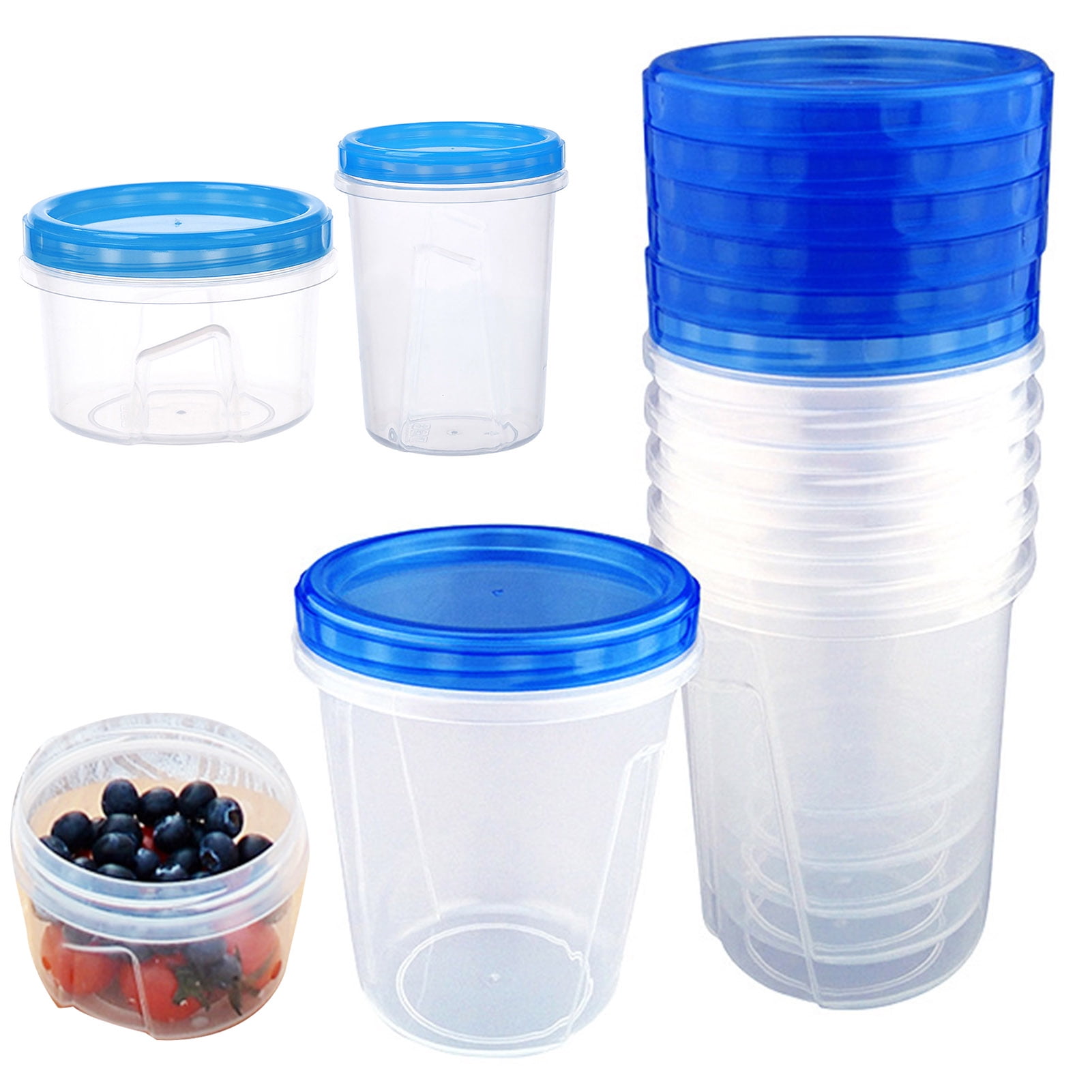 SUSUchens 6 Pcs Crisper Box with Lid Stackable Transparent Leakproof