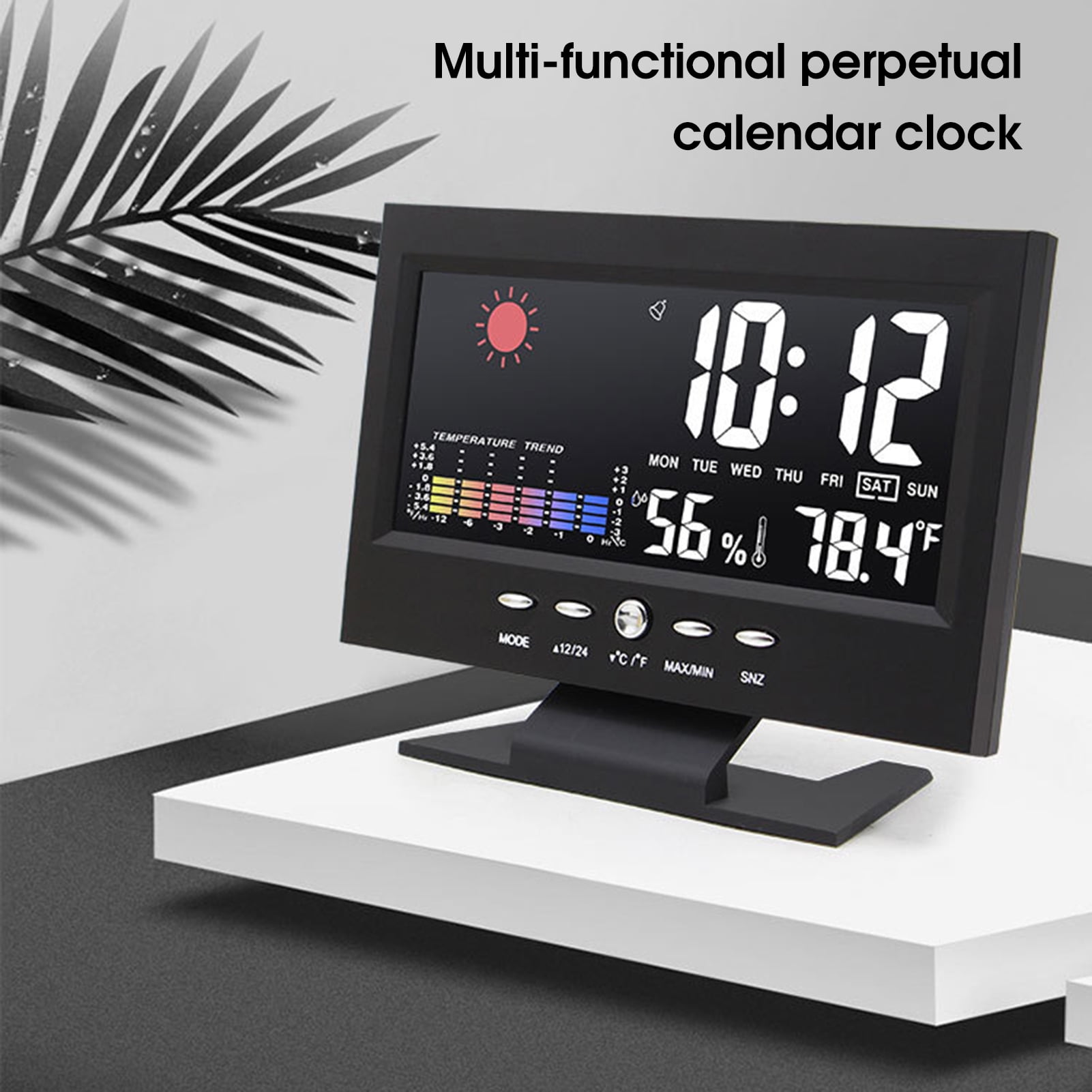 SUSUchens 8082T Digital Clock Weather Forecast Perpetual Calendar LED