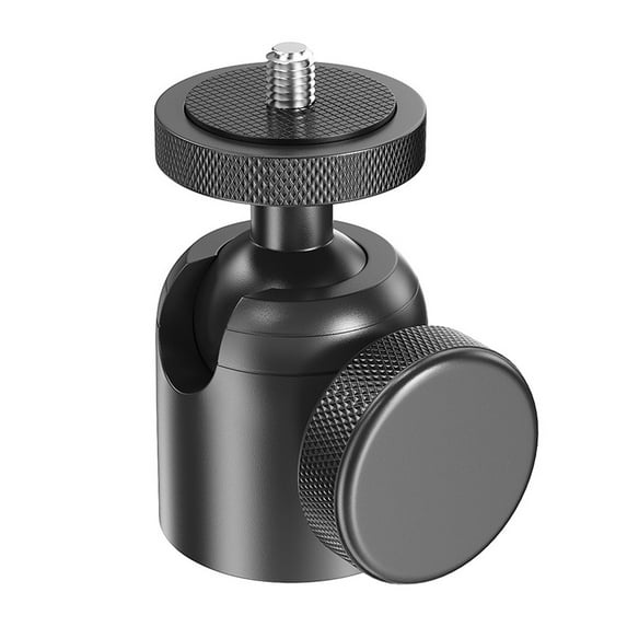 SUSUchens Aluminum Alloy Mini Ball Head 360 Degree Rotatable 1/4 3/8-inch Screw Metal LED Video Light Cell Phone DSLR Camera Monopod Tripod Head Mount Adapter Camera Accessories 1/4inch