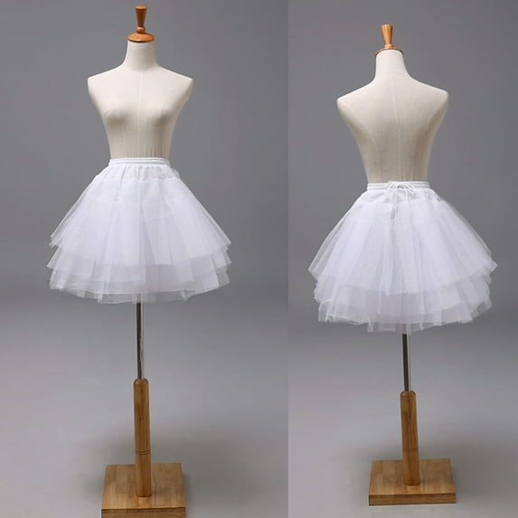 SUSUchens Bridal Wedding Dress Tulle Bottom Fluffy Lining Tutu Skirt Petticoats Underskirt White 45cm