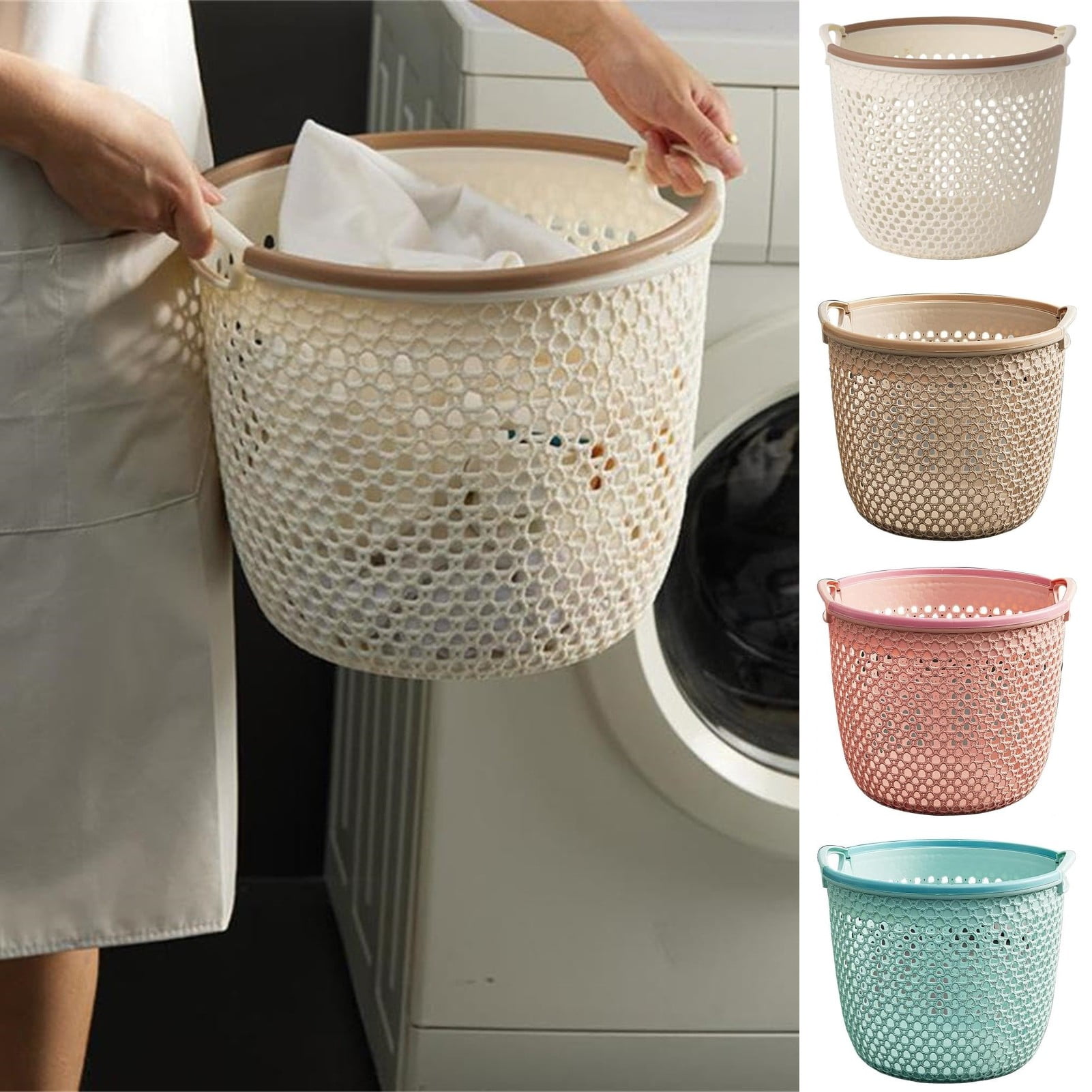 SUSUchens Dirty Clothes Basket with Dual Handles Hollow Out Large