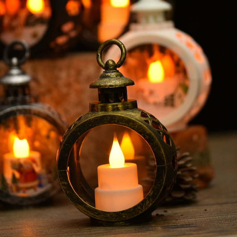 SUSUchens Flameless Candle Lamp Battery Operated Fake Candle Light with Handle Electric Candle Light for Home Decor Festival Antique Bronze Size B
