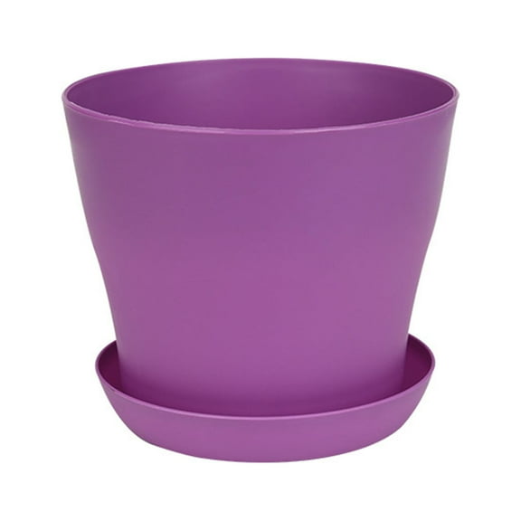 SUSUchens Flower Pot Thickened Wear-Resistant Easily Clean Anti-Scratch Solid Break-resistant Ventilated Bottom Round Planters Candy Color Mini Flowerpot for Garden (Purple)