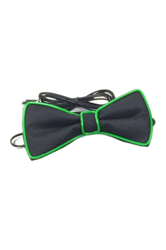 LED Light Up Bow Tie with Flashing Modes Adjustable Long-lasting Wide Application Bow Tie Prom Dress Performance Props (Green)