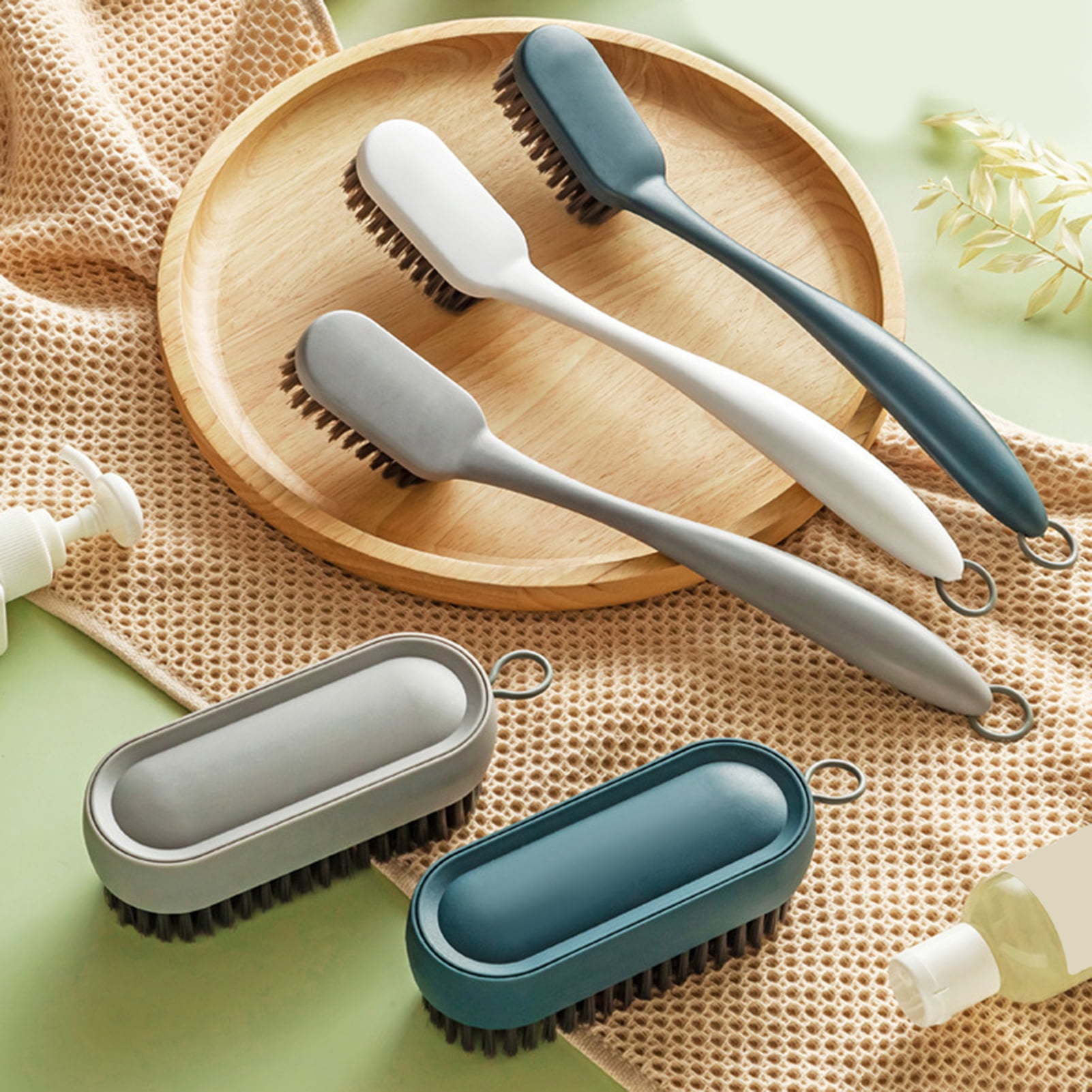 SUSUchens Laundry Brush Ergonomic Long Handle Hard Bristles Heavy Duty