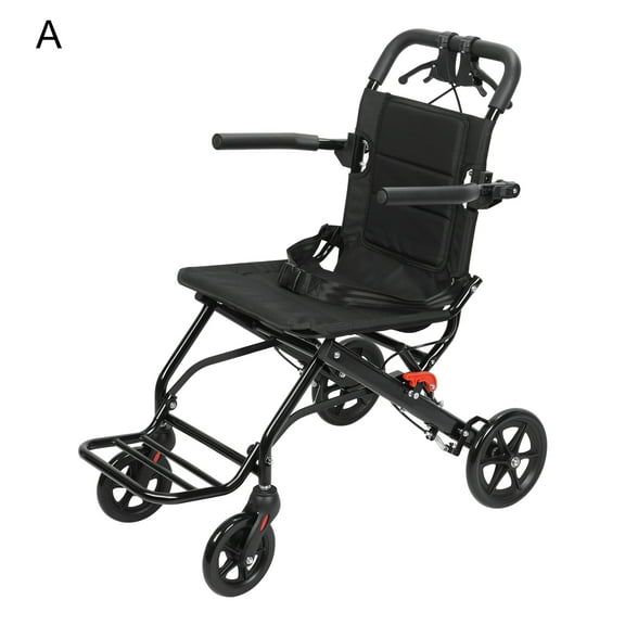SUSUchens Lightweight Foldable Transport Wheelchair, Adults Transport Chair,Manual Wheelchair with Support 220lbs,Safety Belt All-Terrain WheelsTravel Wheelchair without Pull Bar