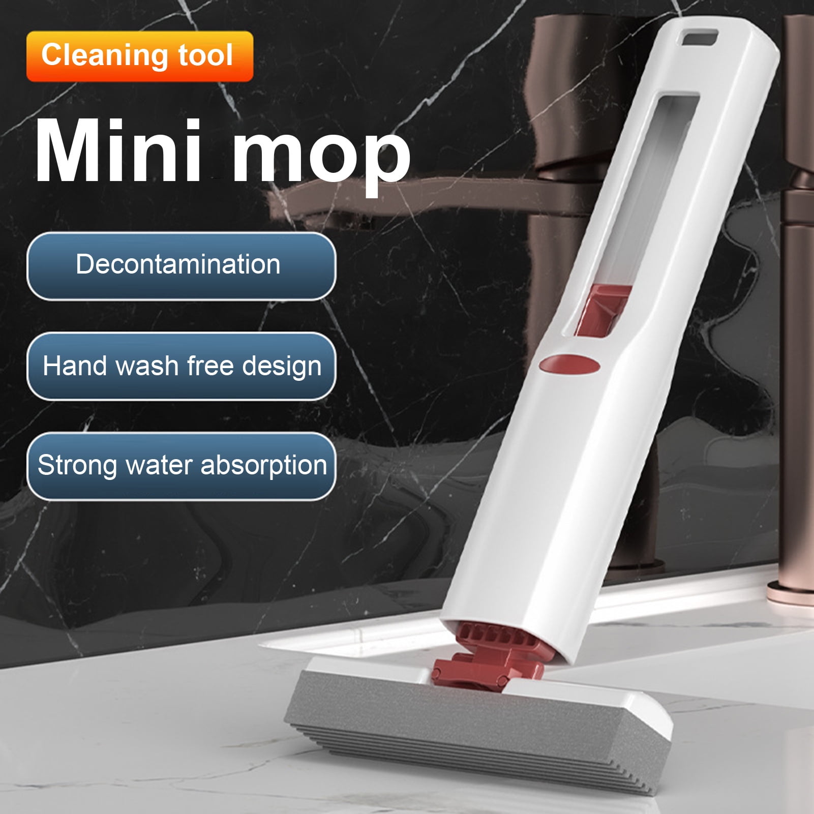 SUSUchens Mini Mop SelfSqueeze Portable Small Mop Quickie Mop Head
