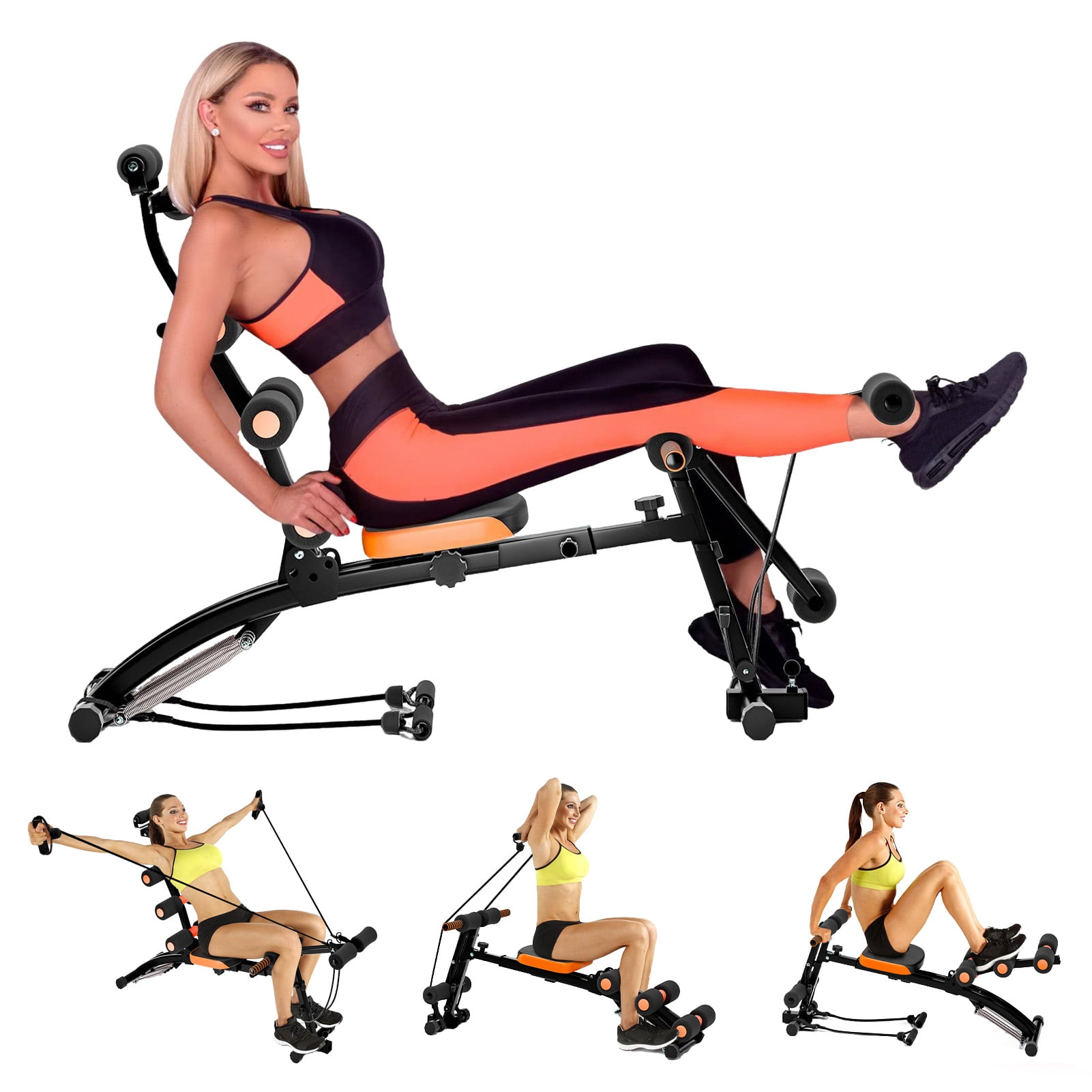 SUSUchens Multi-Functional Adjustable Ab Crunch Machine, Ab Workout Bench for Home Gym,Ab Machine,Ab Exercise Equipment,Black