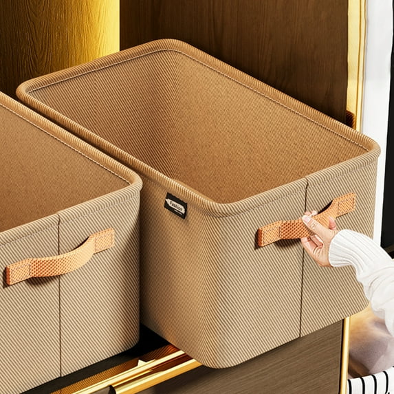 SUSUchens Non-Woven Closet Organizer Wardrobe Clothes Sweater Storage Basket Sweatshirt Jeans Storage Box Home Supplies Khaki XL