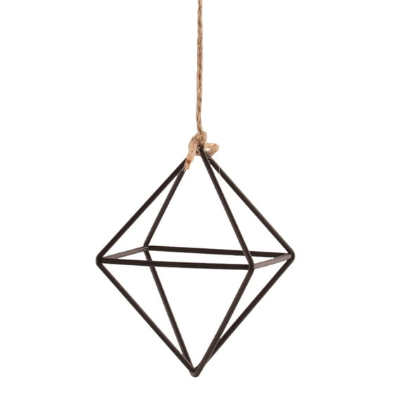 SUSUchens Propagation Stations Glass Terrarium Plant Geometric Shape Plant Iron Stand Air Plant Holder Home Office Decor (Black)