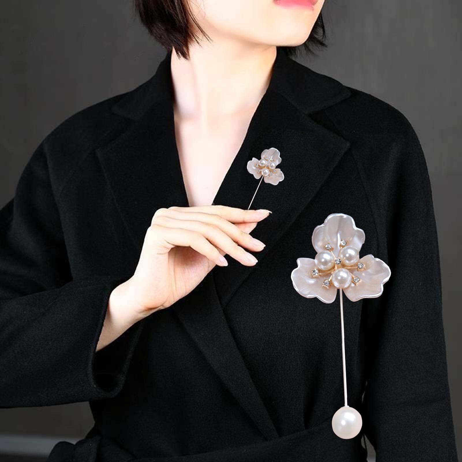 SUSUchens Simulated Flower Brooch Faux Pearl Luxury Lady Clothing