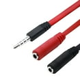 thumbnail image 1 of SUSUchens Splitter 3.5mm Male to Female Mic Headphone Jack Audio Adapter Cable for Laptop Black Red, 1 of 9