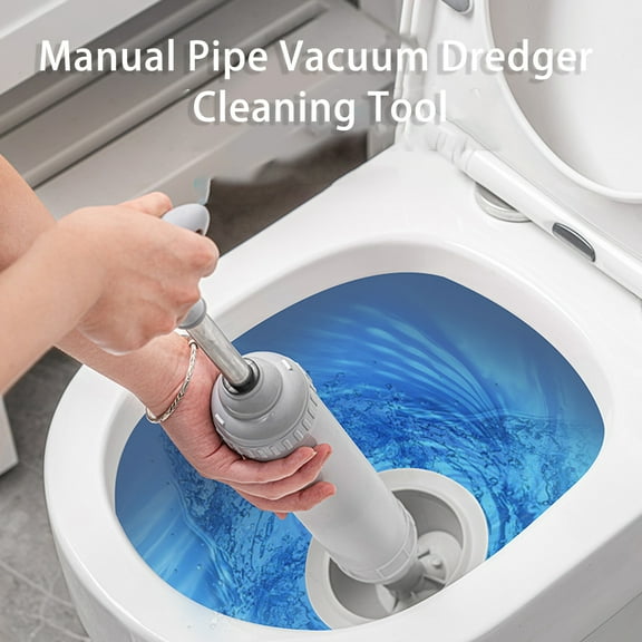 SUSUchens Toilet Dredger Strong Suction Effective Manual Pipe Vacuum Dredger Cleaning Tool Household Supplies Grey