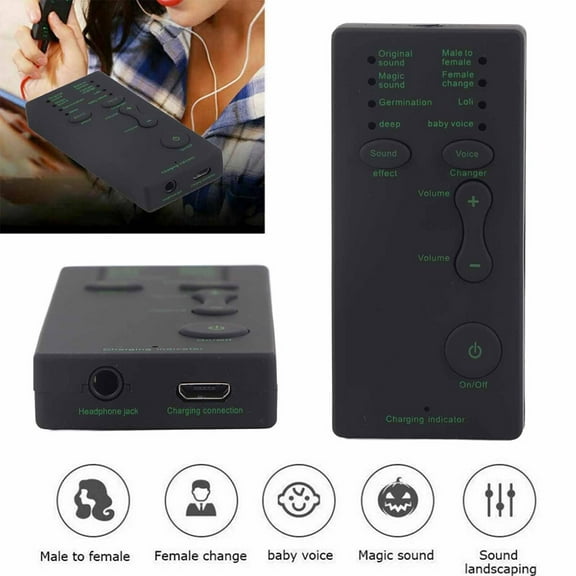 SUSUchens Voice Changer Microphone 7 Sound Changes Mobile Computer Tablet No Drivers Needed Man Woman Girl Baby Deep Voice for Calls Online Games Black