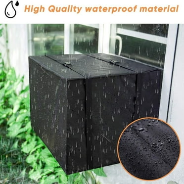 SUSUchens Window Air Conditioner Cover Waterproof Dust-Proof Extend Equipment Life with 3 Layers Insulation Window Unit Air Conditioner Case Black Size S