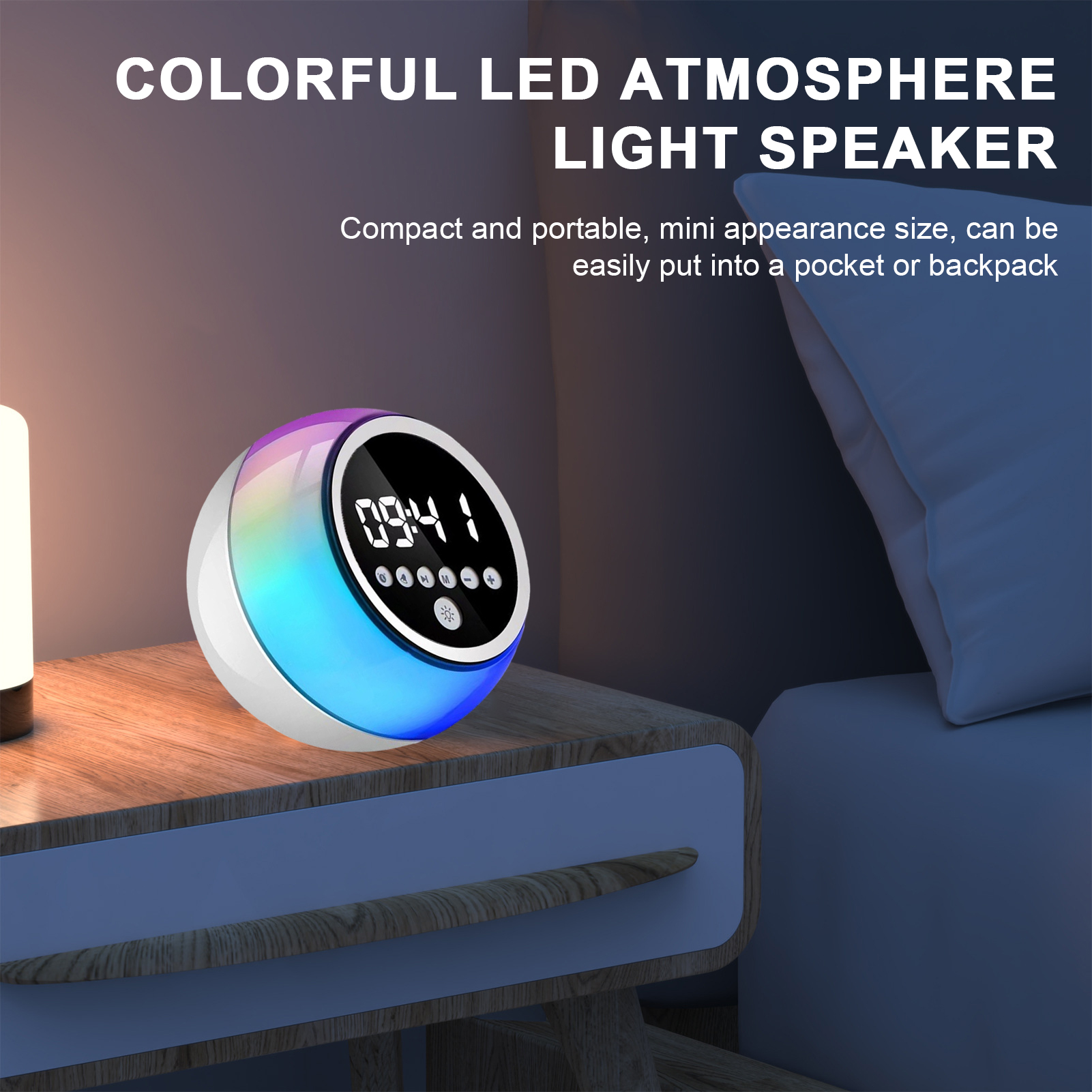 SUSUchens Wireless Speaker with LED Ambient Light Low-frequency High ...