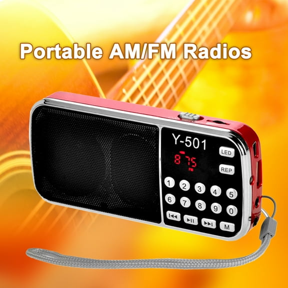 SUSUchens Y FM Radio Digital Support TF Card USB AUX Portable LED Flashlight Audio Music Speaker for Mobile Phone Black