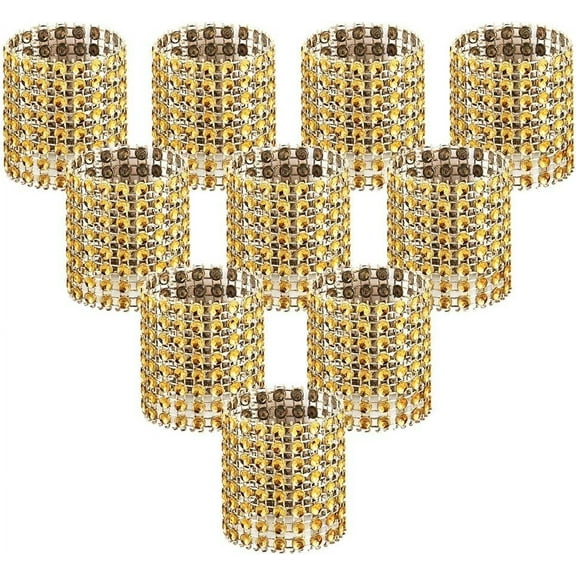 SUSWIM 100pcs Napkin Rings, Gold Napkin Rings Buckles for Table Decorations, Wedding, Dinner, Party, DIY Decoration