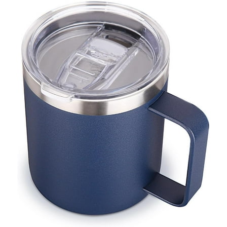 SUSWIM 12oz Stainless Steel Insulated Coffee Mug with Handle, Double Wall Vacuum Travel Mug, Tumbler Cup with Sliding Lid